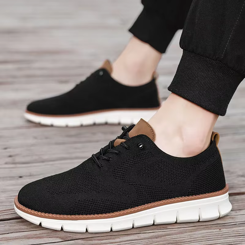 Classic Breathable Brogue Flats Cushioning Color Blocking Design Versatile Sneakers lightweight Men Casual Shoes - Image 8