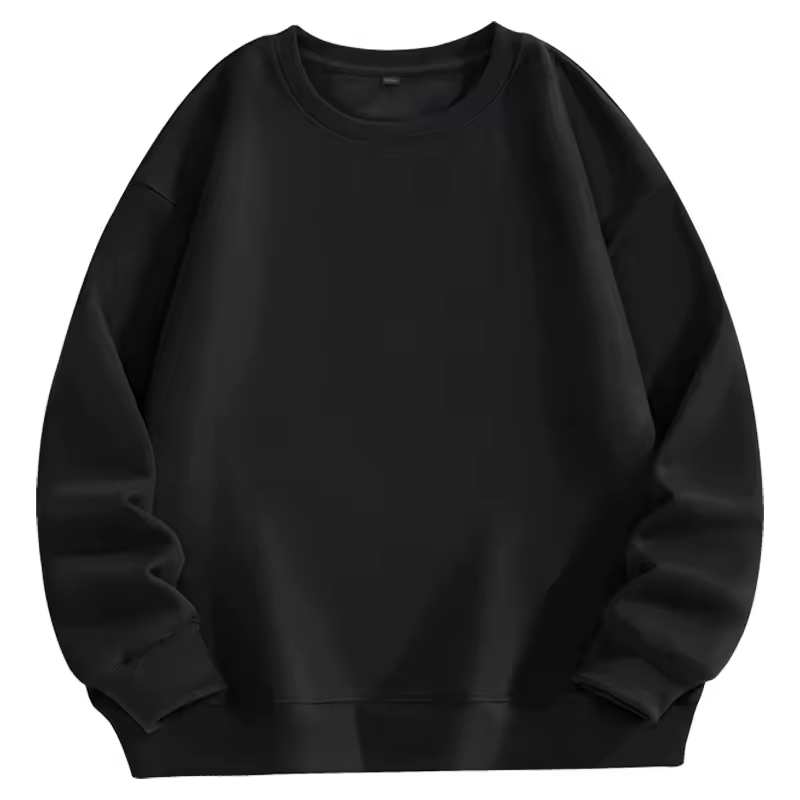 Classic Wear Daily Essential Solid Color Long Sleeve Crew Neck Sweatshirt - Image 2