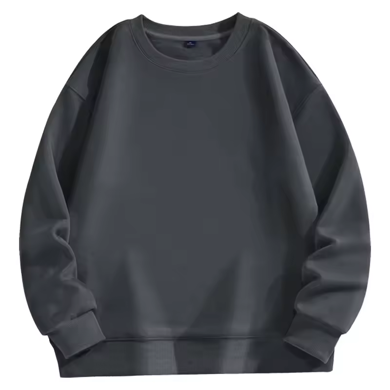 Classic Wear Daily Essential Solid Color Long Sleeve Crew Neck Sweatshirt - Image 10