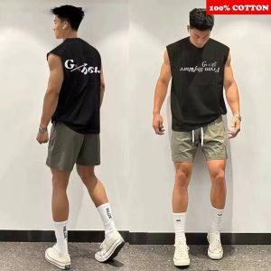 Cotton Sleeveless Fitness Run Vest Quick Dry Top Men Clothing