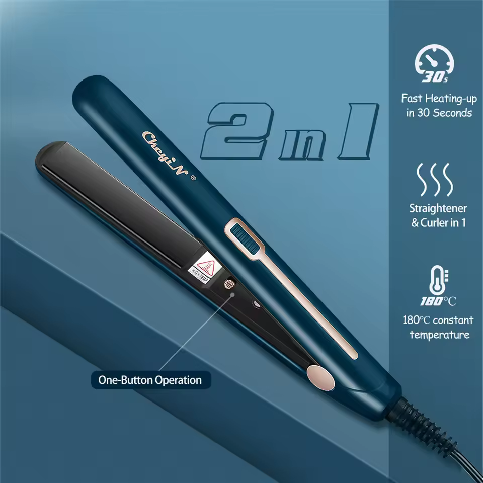 Curler Portable Straightening Iron Constant Flat Iron 2 in 1 Hair Straightener
