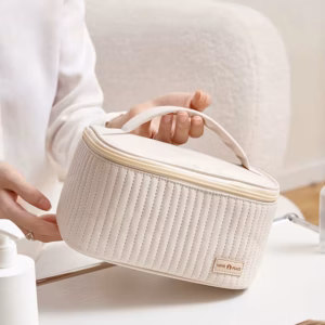 Cute Solid Color PU Leather Portable Travel Toiletry Organizer Makeup Bag