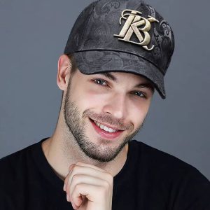 Embroidery High Top Cashew Print Baseball Trim Outdoor Cap