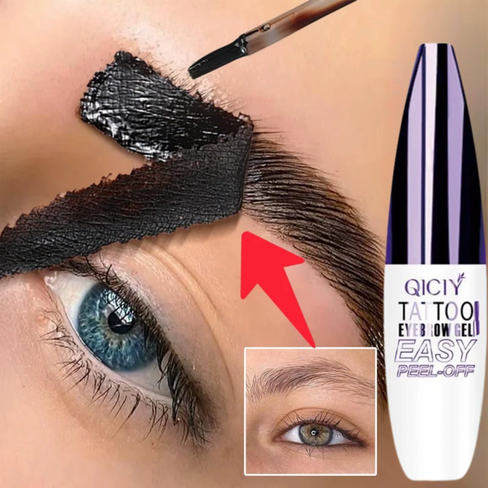 Eye Brow Tattoo Tint Peel Off Eyebrow Eyeliner Enhancer Gel Make Up