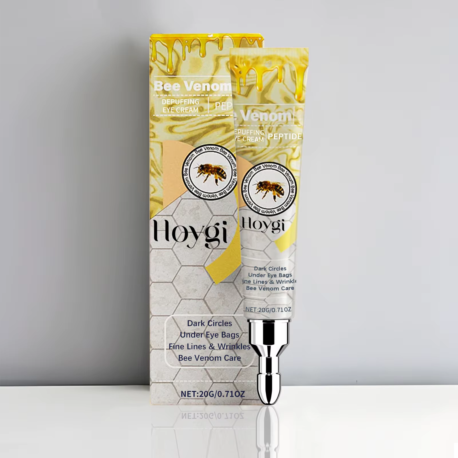 Bee Venom Eye Bag Anti Puffiness Fade Dark Circles Anti-Wrinkle Delicate 5 Pieces Eye Cream - Image 3