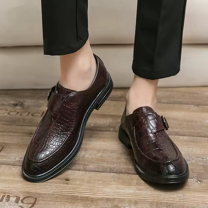 Formal Business Sticking Slip-On Split Leather Large Size Shoes