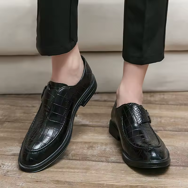 Formal Business Sticking Slip-On Split Leather Large Size Shoes - Image 5