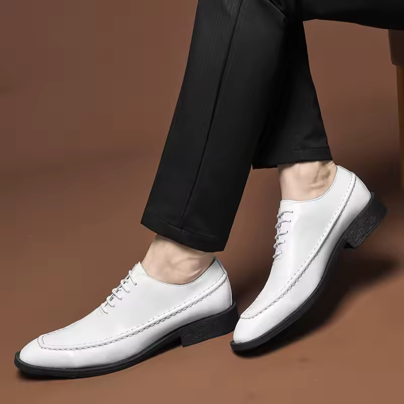 Formal Lace-up Gentleman Split Leather Footwear Flats Shoes