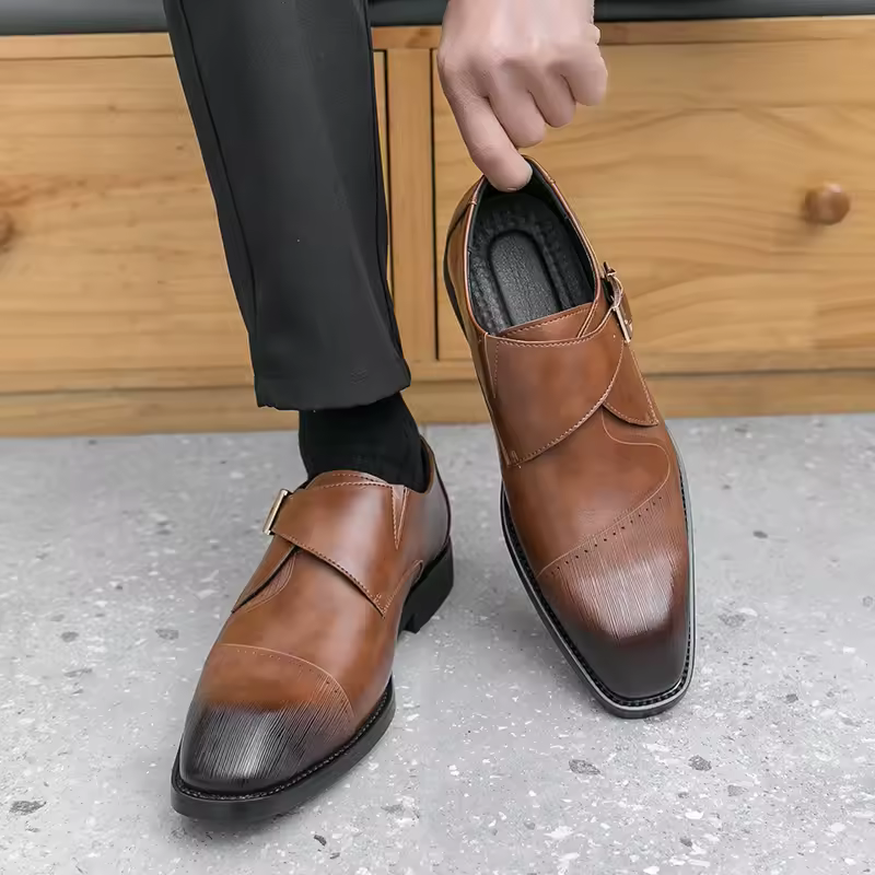Formal Square-Toed Breathable Versatile Leather Business Style Shoes - Image 3