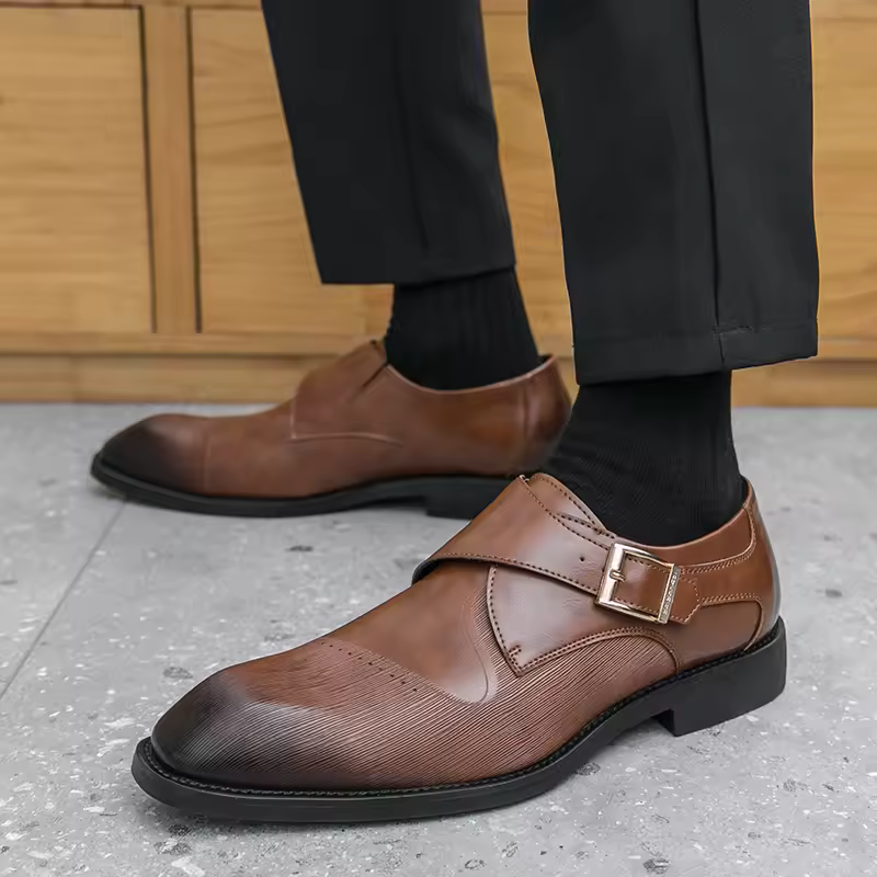 Formal Square-Toed Breathable Versatile Leather Business Style Shoes - Image 2