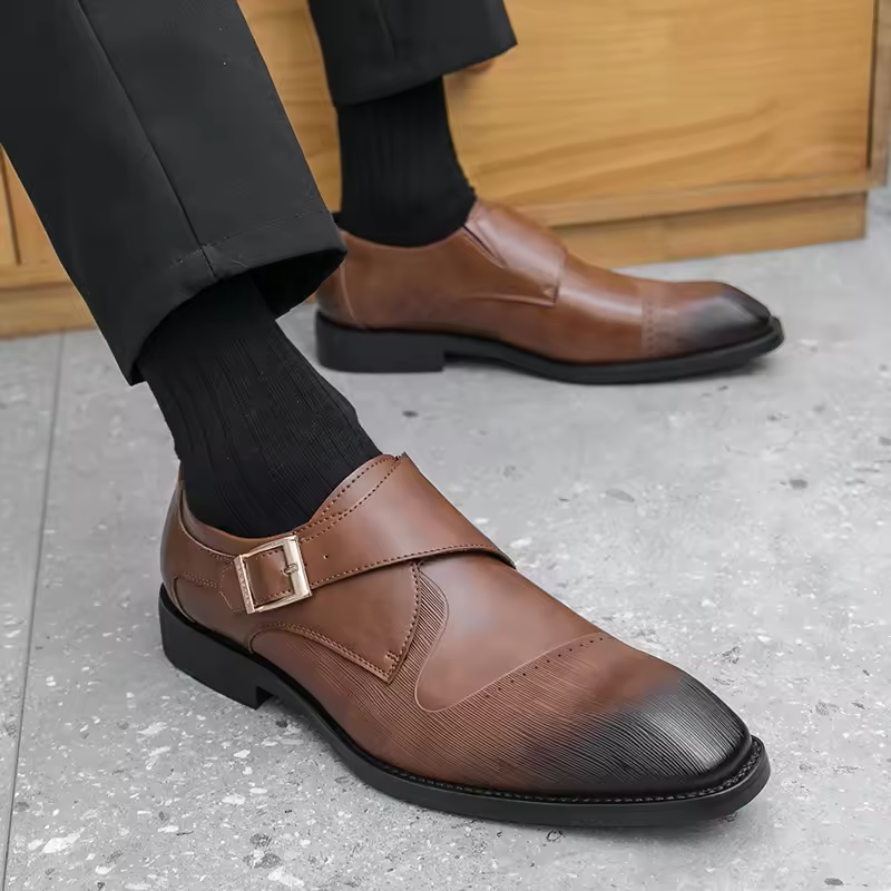 Formal Square-Toed Breathable Versatile Leather Business Style Shoes - Image 4