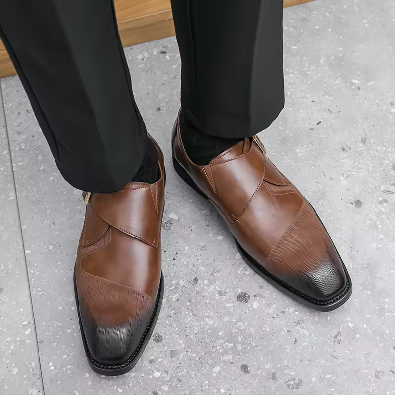 Formal Square-Toed Breathable Versatile Leather Business Style Shoes - Image 5