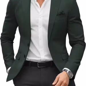 Formal Tatting Single Breasted Notched Collar Occasion Slim Fit Blazer Suit