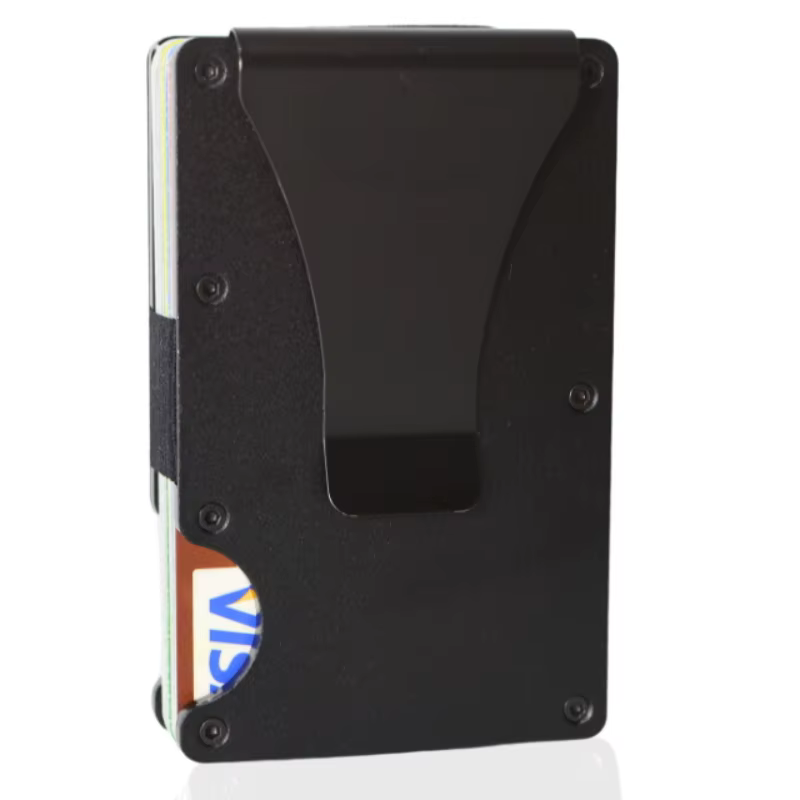 Front Pocket RFID Blocking Minimalist Metal Wallet With Money Clip For Men
