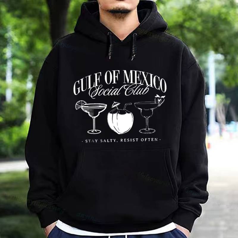 Gulf of Mexico Hoodie Letter Graphic Pattern Long Sleeve Tshirt - Image 2