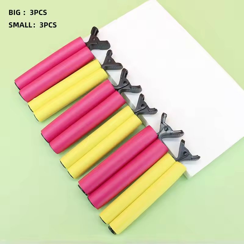 6pcs Hair Rollers Cold Perm Rods Curling Fluffy Wavy Perm Hair Clips