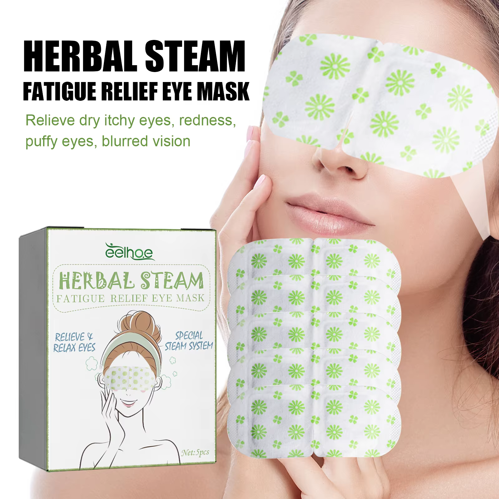 Herbal Steam Eye Mask Relieve Fatigue Soothe Eye Discomfort Fade Dark Circles Eye Mask - Image 2