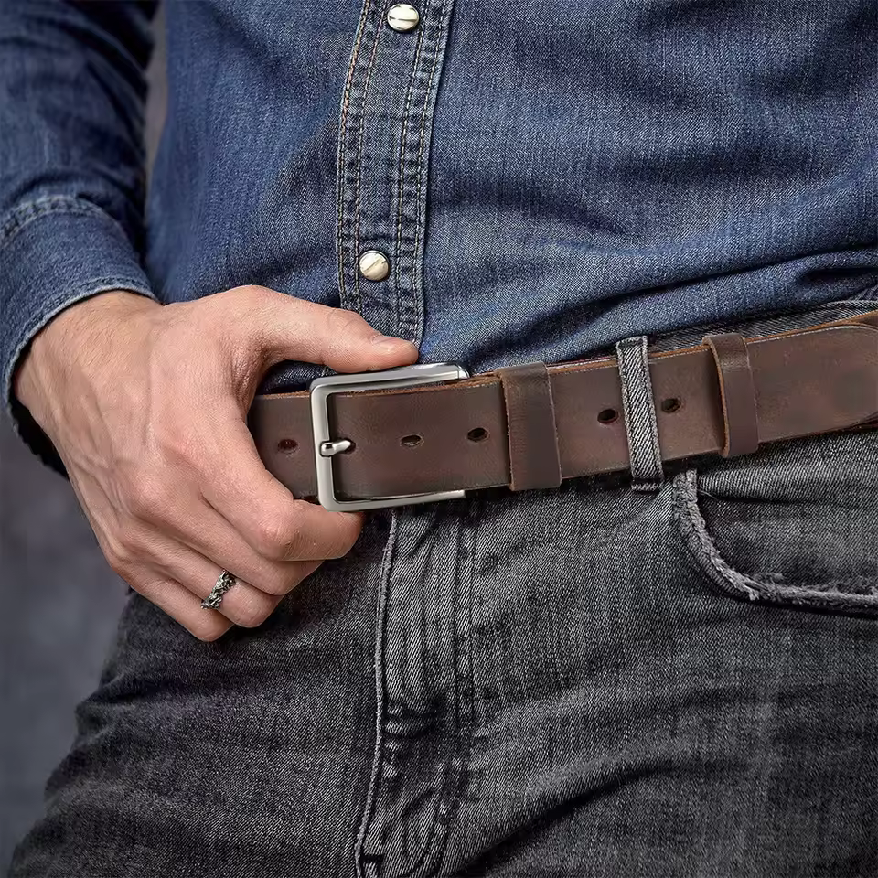 High Quality Buckle Jeans Cowskin Casual Belts Business Cowboy Waistband
