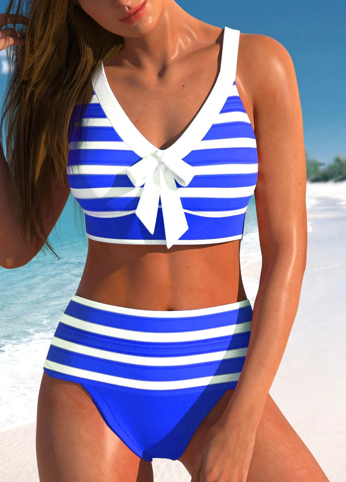 Printed High Quality Beach Style Swimwear Four Corner Skirt Bikinis Set - Image 13