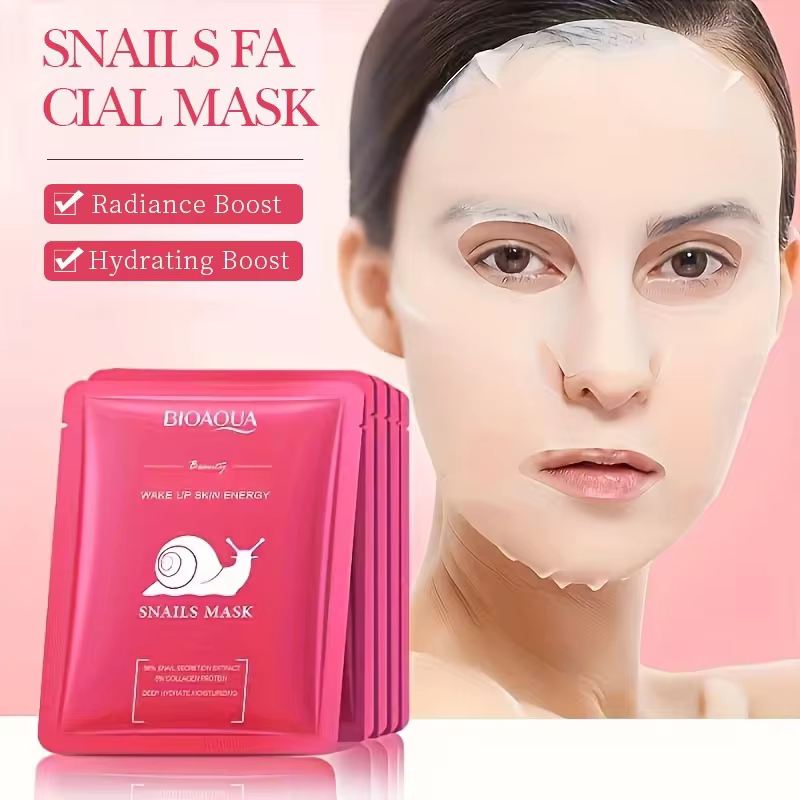Hydrating Repair Brightening Anti-Aging Wrinkle Moisturizing 5 PCS Snail Mucin Face Sheet Mask