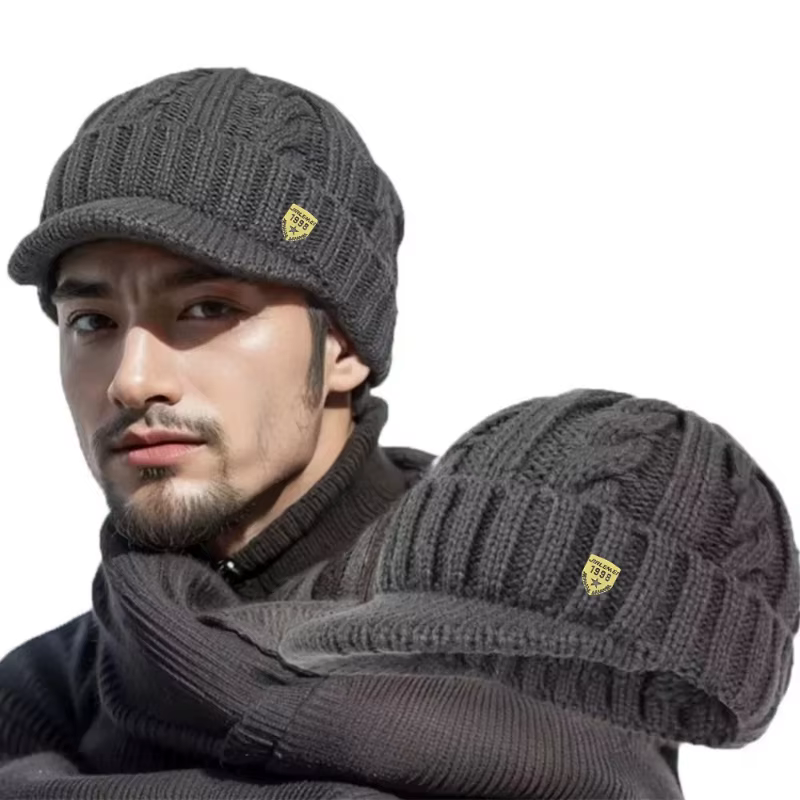 Knitted Winter Warm Keep Warm Beanies Short Brim Duck Tongue Cycling Hat