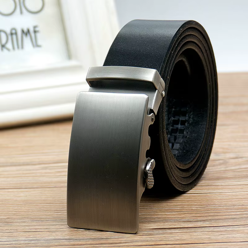Leather Belts, Automatic Buckle Belt, Adjustable No Hole Belt