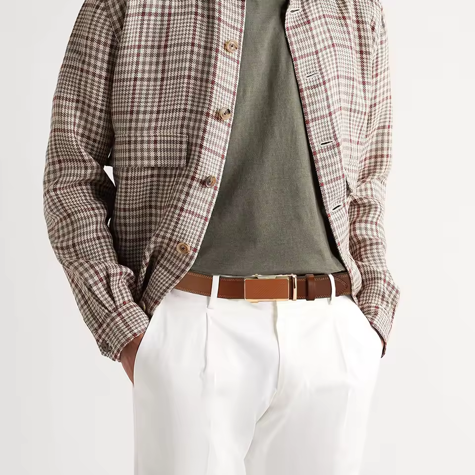 Leather for High Quality Buckle Business Black Cowskin Famous Brand Belt