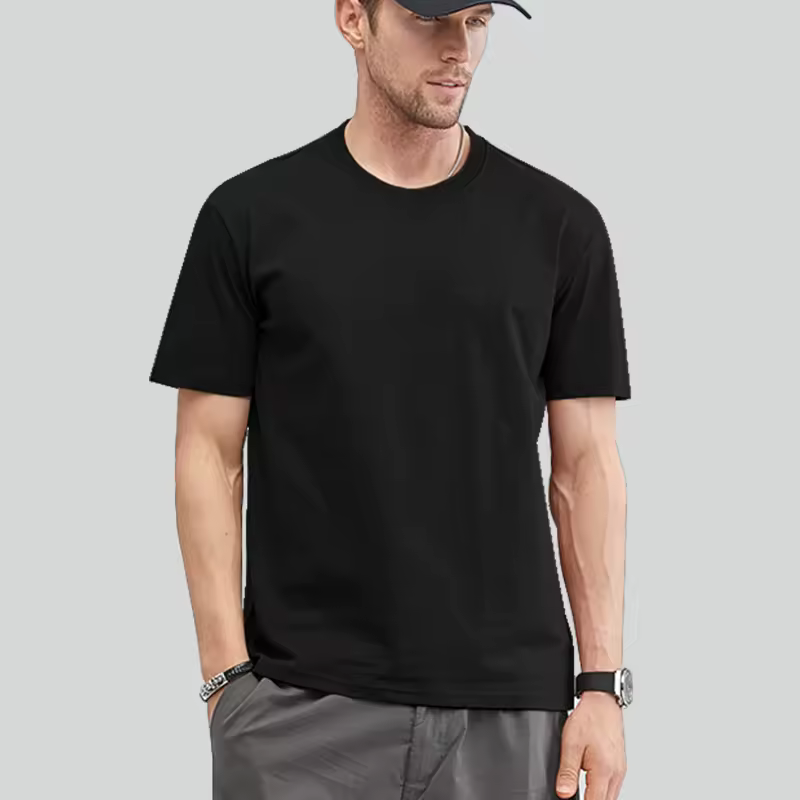 Plain Cotton Tshirts Plus Size Undershirts Man Clothing - Image 2