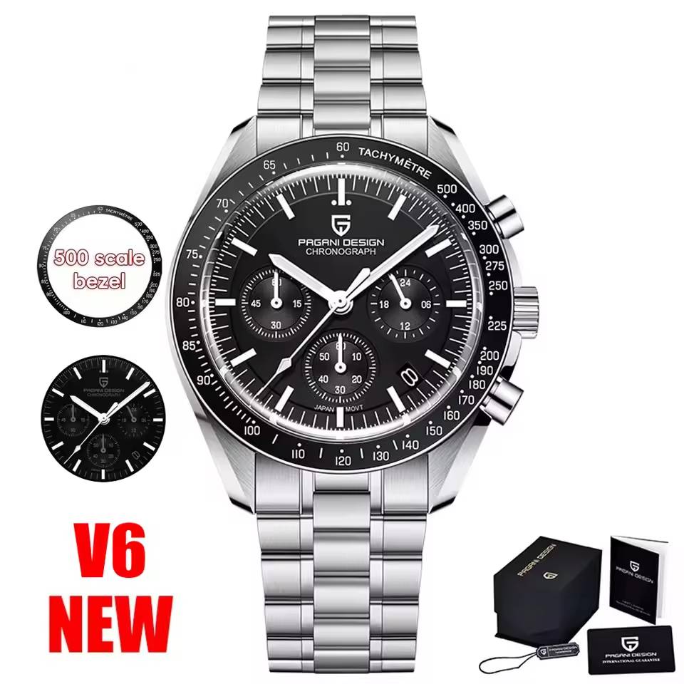Luxury Chronograph VK63 Men Gift AR Sapphire Mirror Luminous Quartz Watch For Man - Image 3