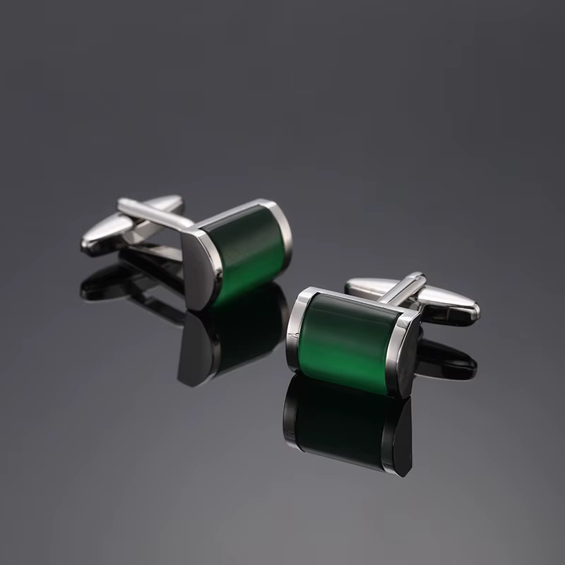 Luxury High-Quality Metal Agate Stone Shirt Cufflinks Jewelry Gift