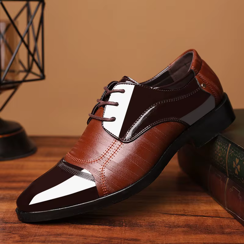 Office Style Zipper Synthetic Office Style Breathable Leather Shoes - Image 4