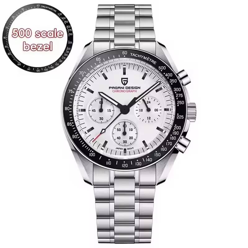 Luxury Quartz Watch For Man Chronograph AR Sapphire Mirror Luminous - Image 3