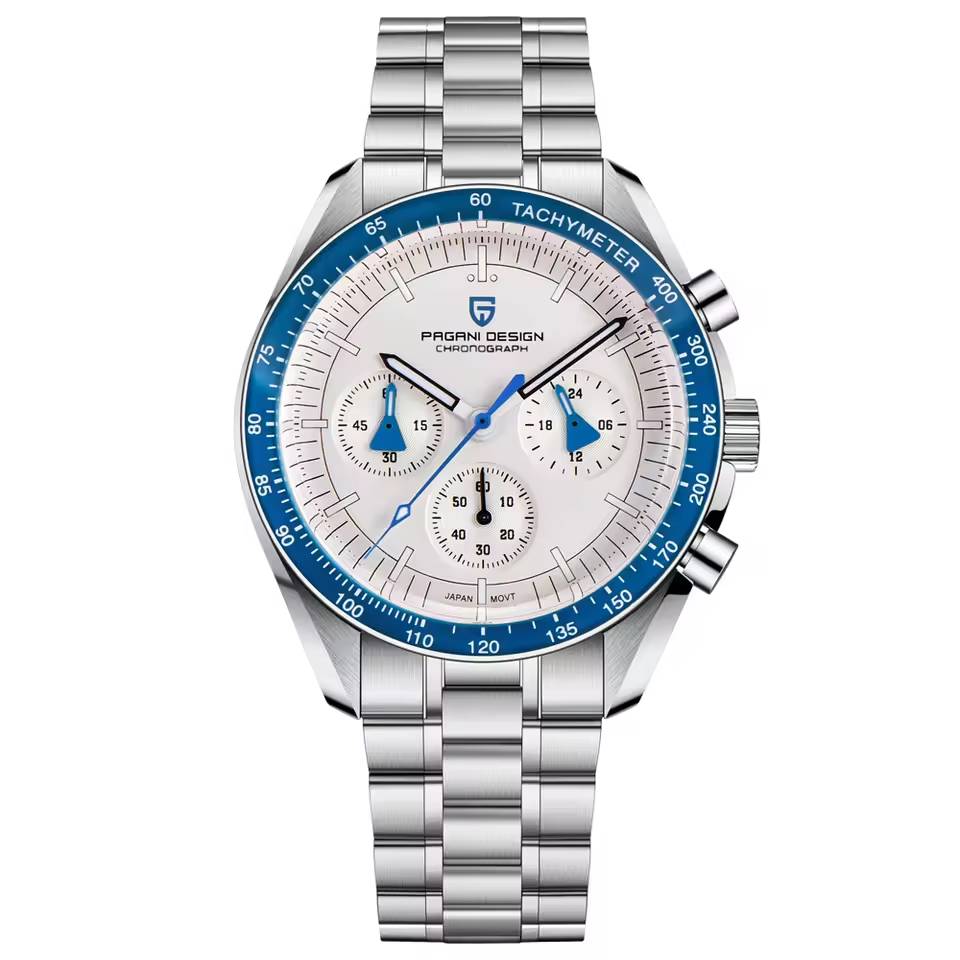 Luxury Quartz Watch For Man Chronograph AR Sapphire Mirror Luminous - Image 2