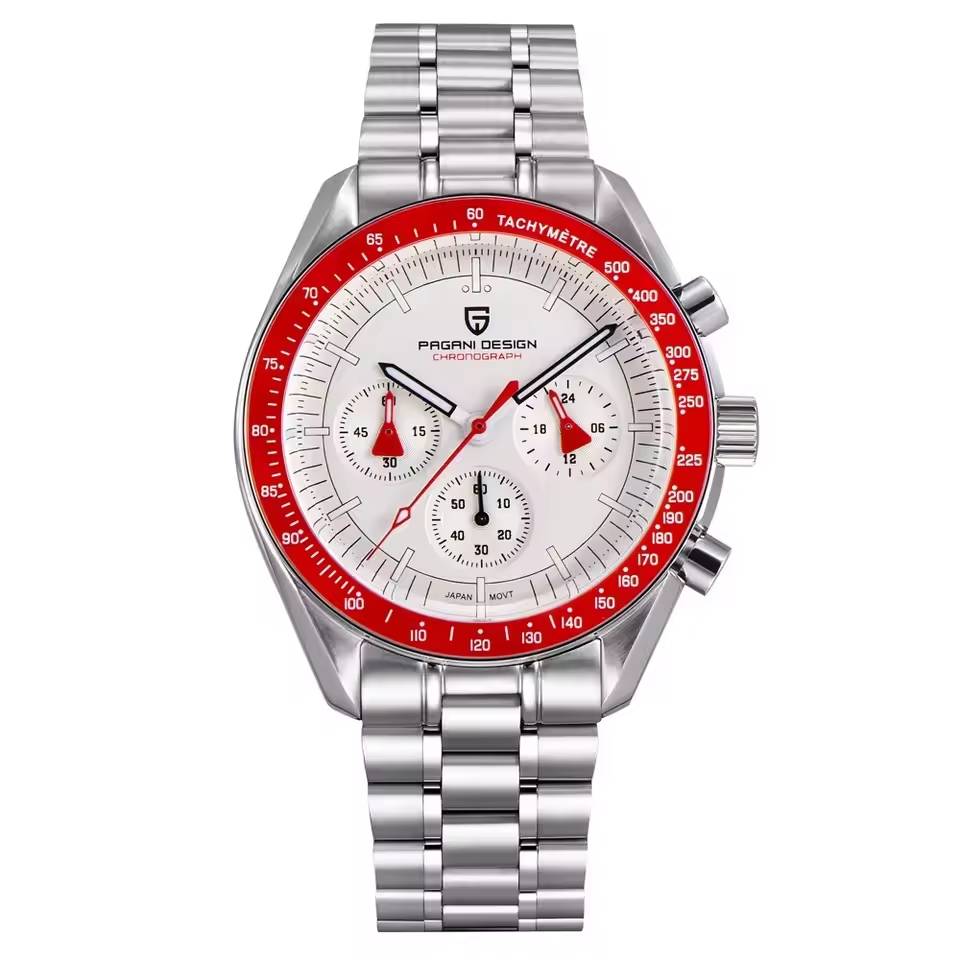 Luxury Quartz Watch For Man Chronograph AR Sapphire Mirror Luminous