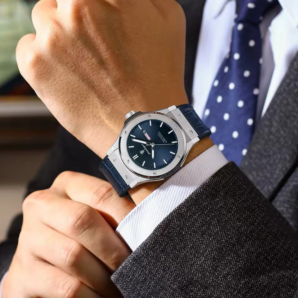 Luxury Waterproof Luminous Date Week Man Wristwatch Silicone Strap Fashion Quartz Men's Watches