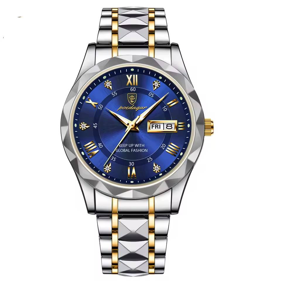 Luxury Waterproof Stainless Steel Luminous Man Wristwatch Date Week Sport Men Quartz Watch - Image 3