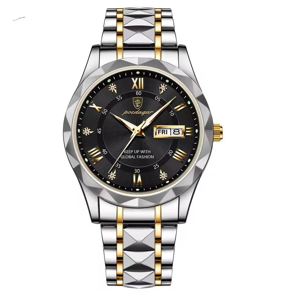 Luxury Waterproof Stainless Steel Luminous Man Wristwatch Date Week Sport Men Quartz Watch - Image 6