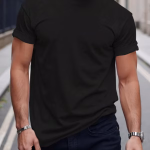 Manfinity Home Crew Neck Short Sleeve Casual Plain T-Shirt