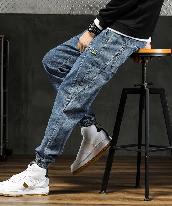 Men Outdoor Workwear Style Stretch Cuffed Tapered Comfortable Versatile Casual Pants - Image 6