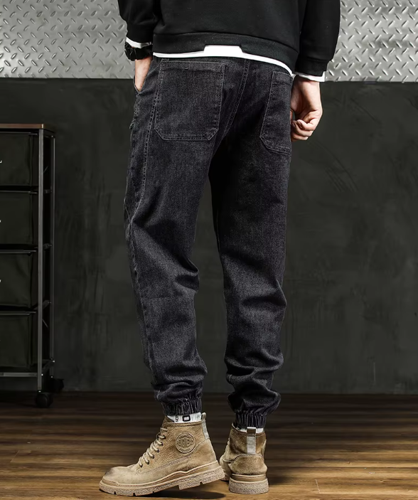 Men Outdoor Workwear Style Stretch Cuffed Tapered Comfortable Versatile Casual Pants - Image 2