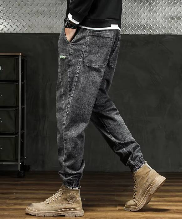 Men Outdoor Workwear Style Stretch Cuffed Tapered Comfortable Versatile Casual Pants - Image 4