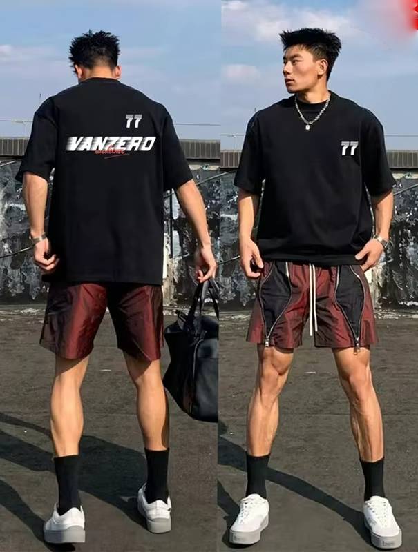 Men's Cotton Short Sleeves Tee Gym Loose Breathable T-shirt