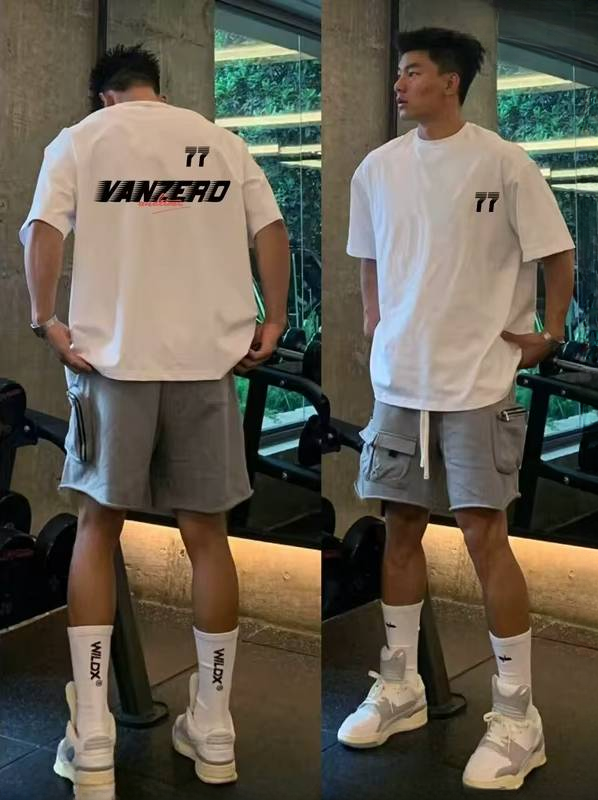 Men's Cotton Short Sleeves Tee Gym Loose Breathable T-shirt - Image 2