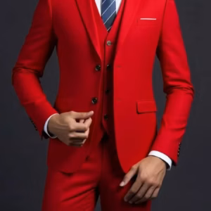 Men's Fashionable Gentleman Business British Style Solid Color Casual Wedding Suit