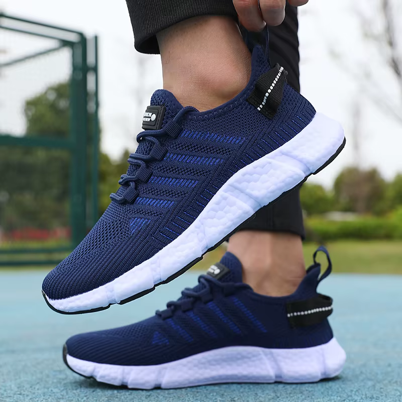 Men's Running Breathable Mesh Knitted Walking Outdoor Exercise Tenis Shoes - Image 2