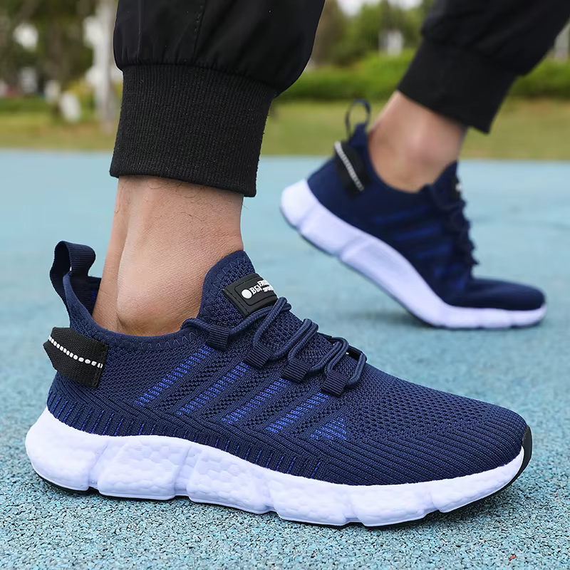 Men's Running Breathable Mesh Knitted Walking Outdoor Exercise Tenis Shoes - Image 3