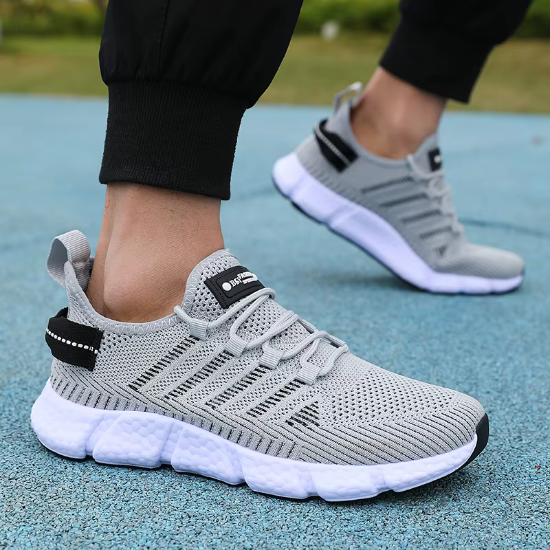 Men's Running Breathable Mesh Knitted Walking Outdoor Exercise Tenis Shoes - Image 7