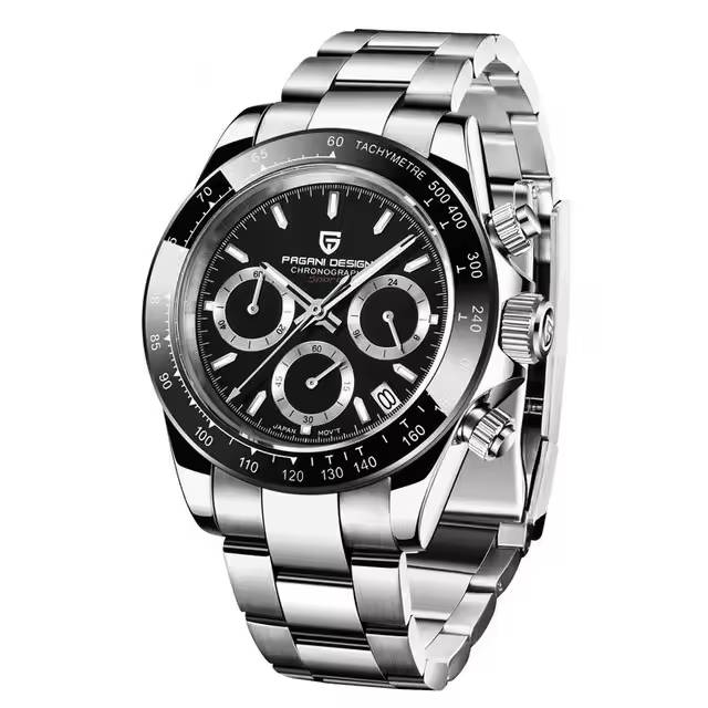 Men's Sapphire Retro Chronograph Stainless Steel Waterproof Watch - Image 4
