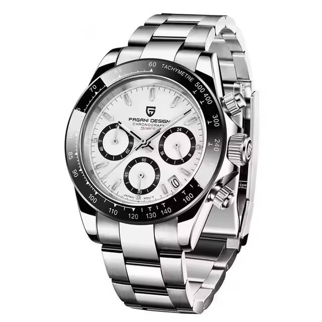 Men's Sapphire Retro Chronograph Stainless Steel Waterproof Watch - Image 3