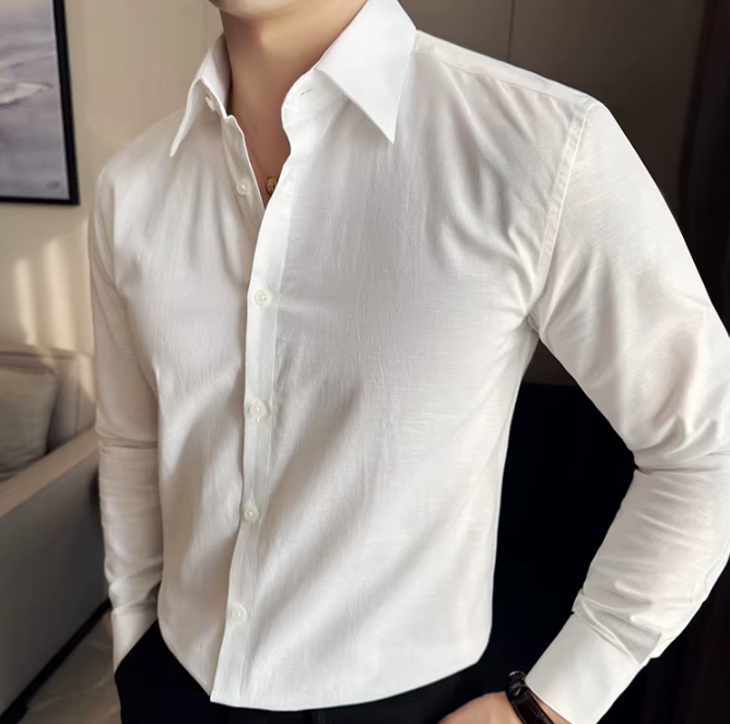 Men's Solid Color Breathable and Sweat-wicking Long-sleeve Shirt - Image 17